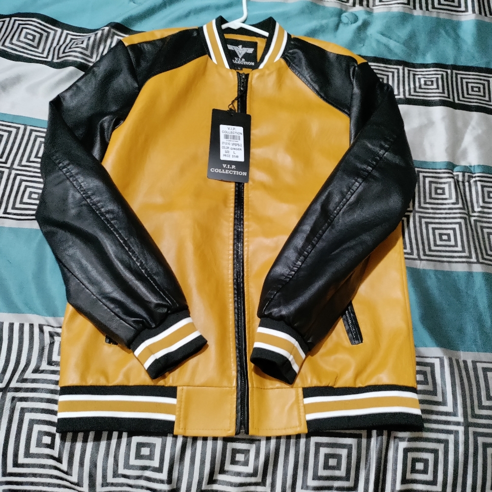 BRAND NEW! Wto. Wheat V.I.P Leather Varsity Jacket.